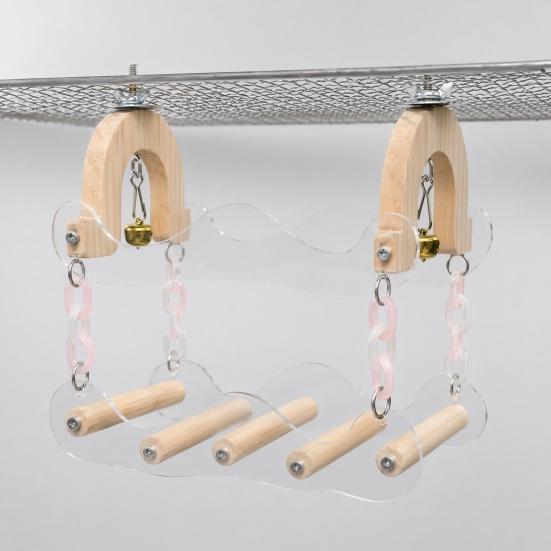 5 Wooden Perch Poles Multifunctional Ring Acrylic 20 Cm 1 Pc