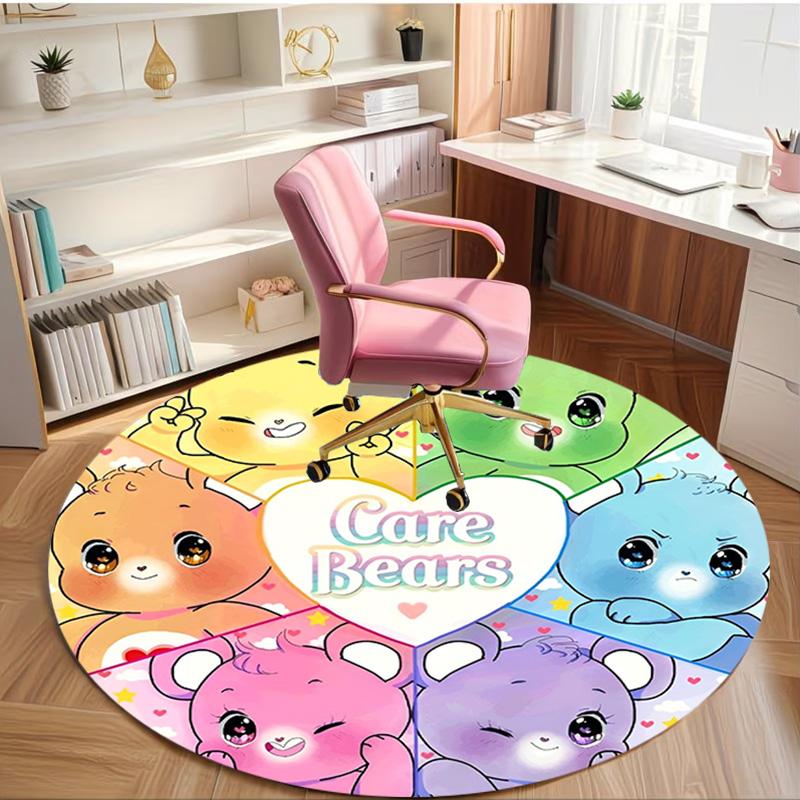 Care Bears Print Round Rug, Washable Floor Carpet, For Entryway Dorm Laundry Room Office Study, Home Decor Birthday Christmas Gift