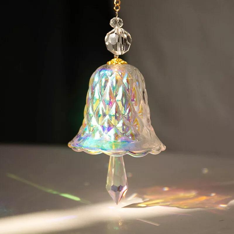 1Pc Crystal Wind Chimes Hanging Suncatcher Wind Music Bell Glass Prism Rainbow Maker