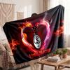 SC Freiburg Personalized Fleece Blanket With Football Logo, Custom Name Text Soft Warm Home Throw Blanket