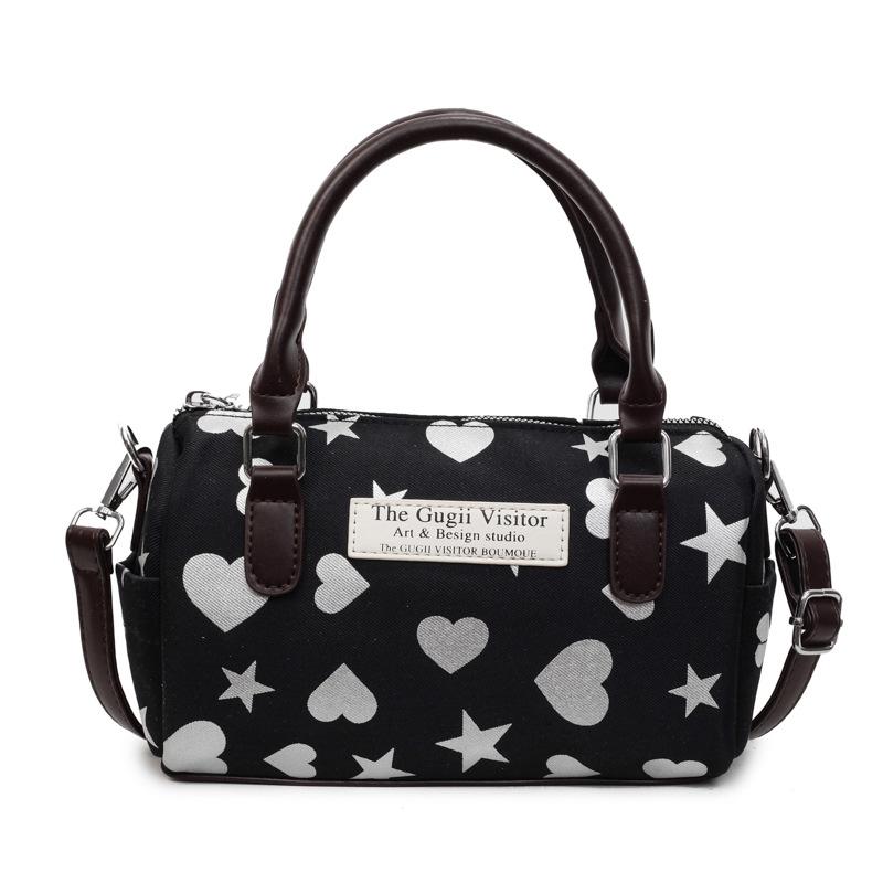 Love Printing Contrasting Color Handbag Women's Summer New Sweet and Fresh Shoulder Bag Fashionable Oblique Span Bag