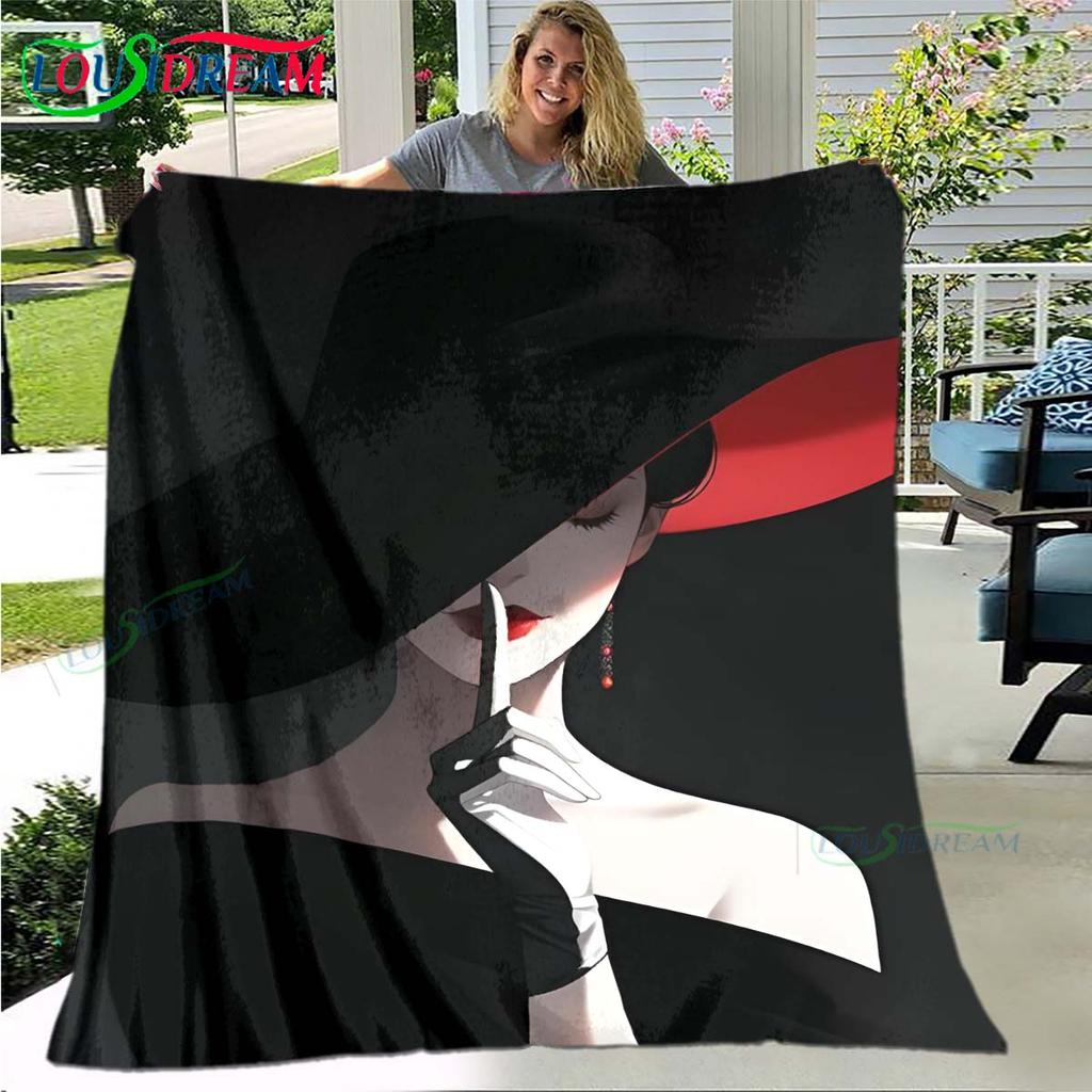 Fashion New Woman-Sexy Pattern Blanket Flannel Thin Blanket Portable Home Travel Office Lunch Break Blanket Birthday Gift