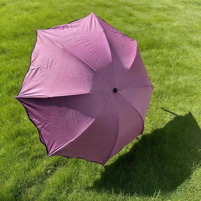 Portable Magic Folding Umbrella, Rainwater Pattern Windproof Sunshade Umbrella, UV Protection Outdoor Sports Umbrella,Lightweigh
