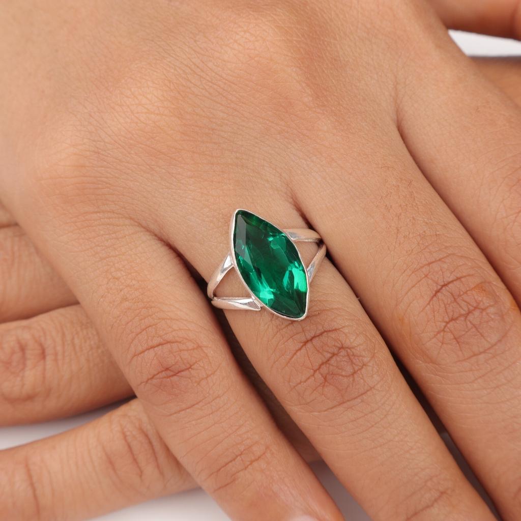 Chrome Diopside Gemstone 925 Solid Silver Jewelry Handmade Ring For Wedding Gift RR-23-4