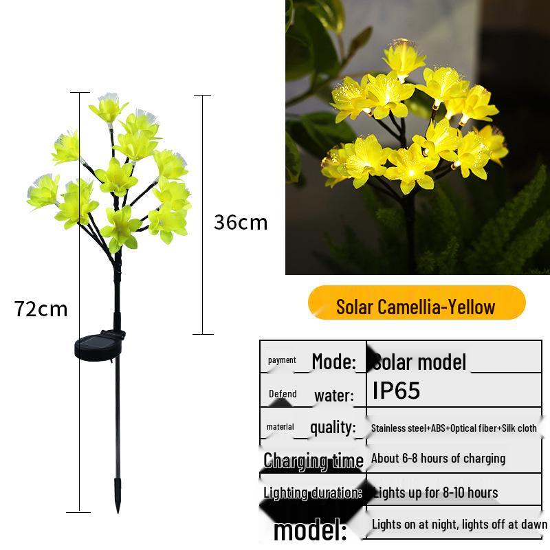 

Solar Camellia Waterproof Outdoor Decorative Landscape Light - Peach Blossom Lawn Insert