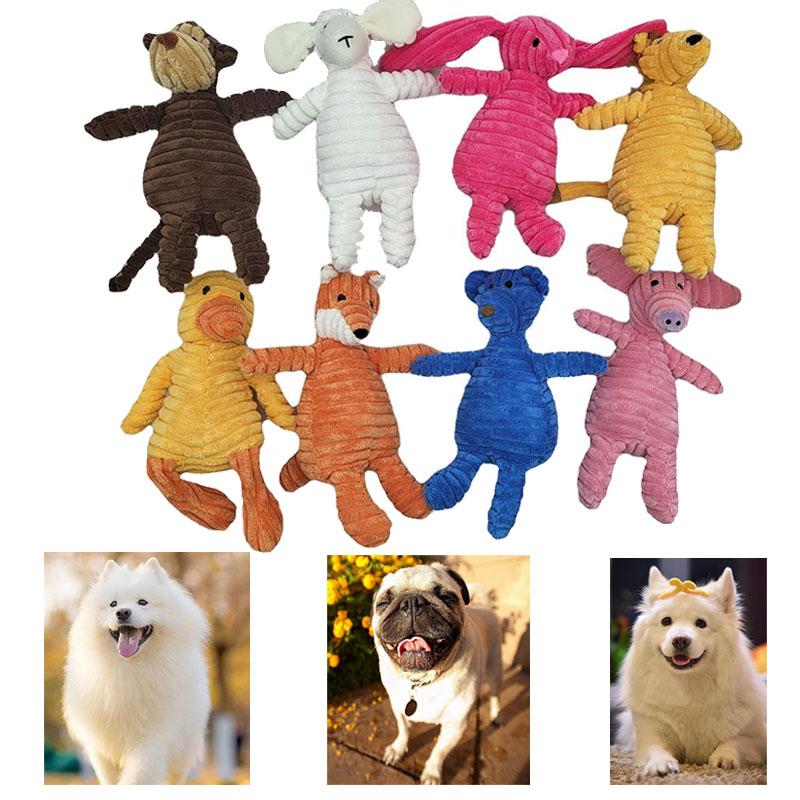 Dog Play Corduroy Plush Doll Tooth Grinding Tool Soundmaking Toys Shape Animal