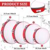 1pc Red Wooden Hand-held Tambourines In 4 Sizes for Choice Single Row Metal Tambourine For Church Parties Percussion Instruments