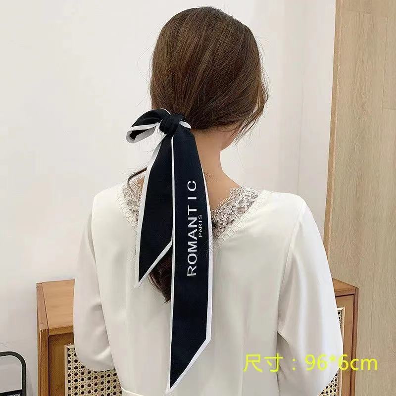 Qiandongge Seidenschal Stirnband Retro Weiblichkeit Gebundener Pferdeschwanz Schleife Band Stirnband Streamer Stirnband Mori Serie