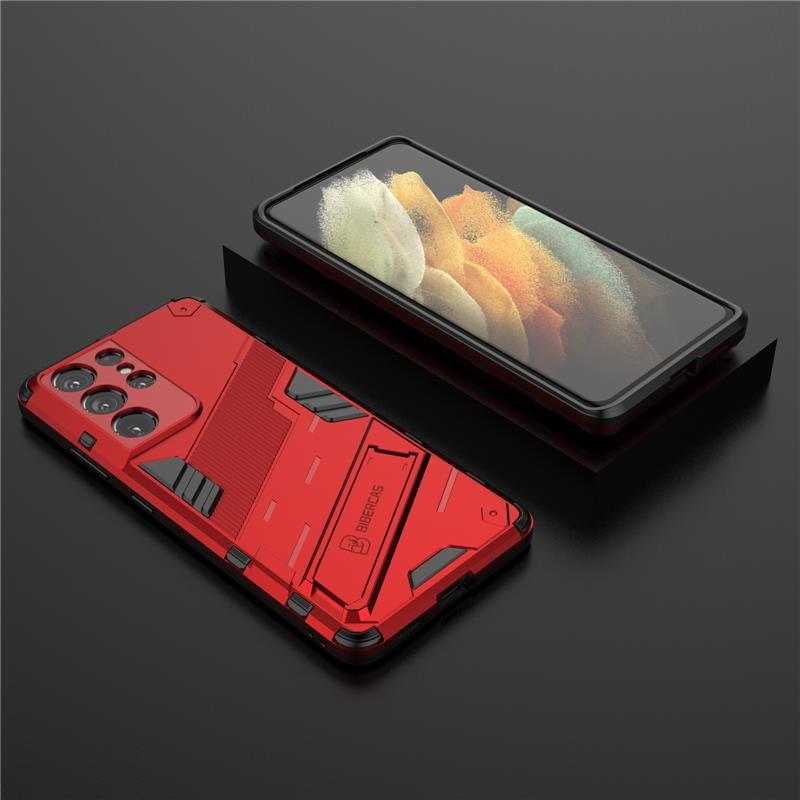 Solid Armor Cyber Shockproof Case For Samsung S21 FE S22 S23 Ultra Plus A14 A34 A54 A12 A13 A32 A52 A72 A73 A53 A33 Stand Cover