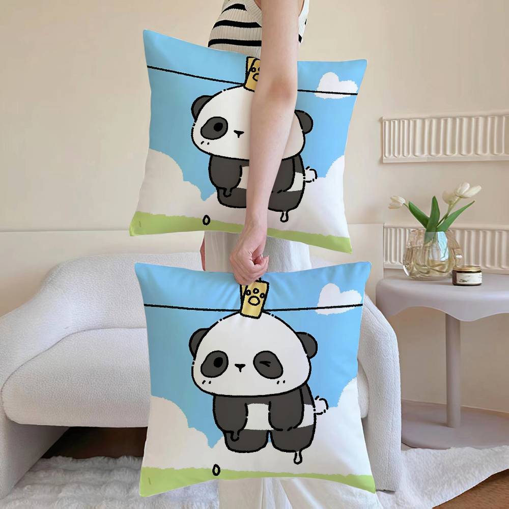 

Cute Restrained Animal Anime Kwaii Pillow Case Anti-dustmite Pillowcase Invisible zipper silky Sofa cushion cover 12x12Inch
