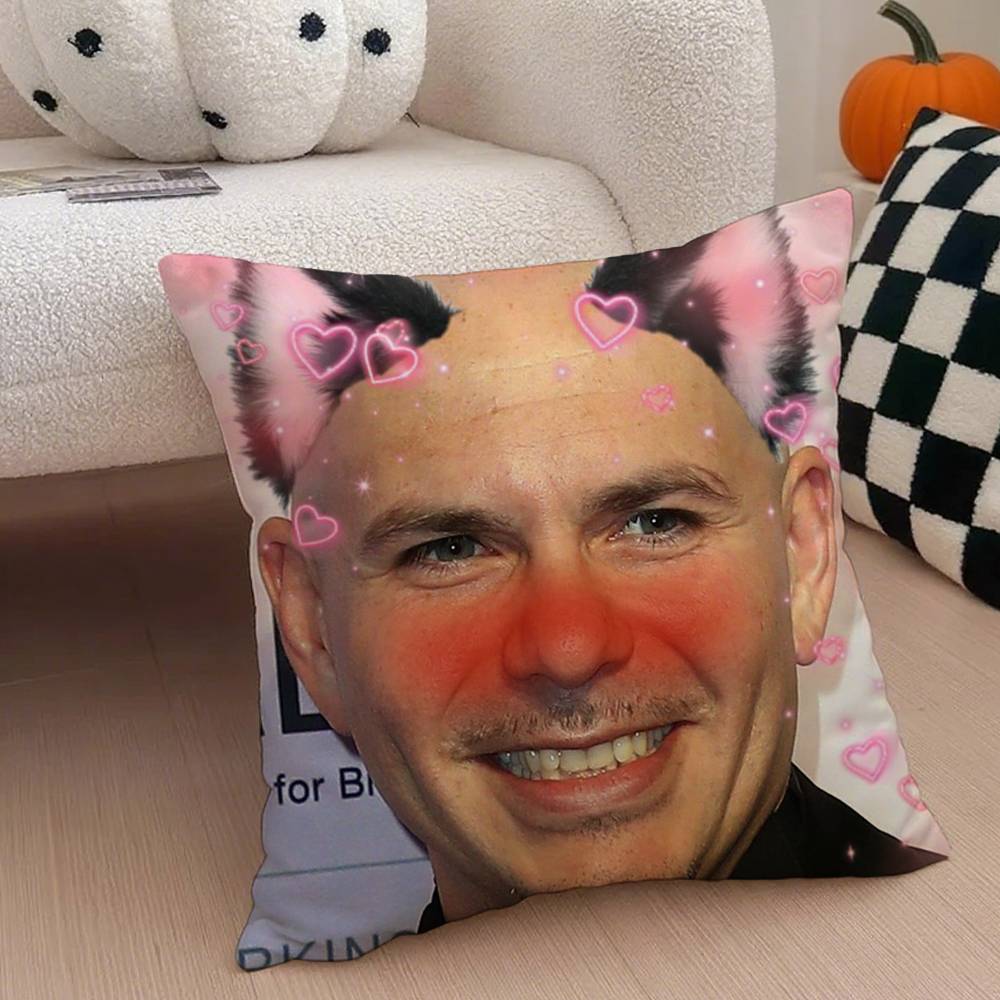 Anime P-Pitbull Pillow Case Anti-Dustmite Pillowcase Invisible Zipper Silky Short Plush Sofa Cushion Cover