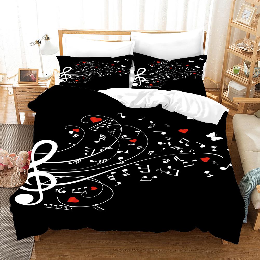 

Lovers Guitar Duvet Cover Set,Bedding Print,Music Pattern,Bedclothes,Quilt Covers With pillowcases,Home Textile For Teen Boy EU single(135x200cm)