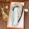 Silk scarf women's spring, autumn and summer new fashion neck protection decoration long necklace type magnetic buckle scarf small scarf