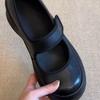 Spot Version~ Thick-soled Round Head Velcro Shallow Mouth Single Shoes Women's 2025 Summer New Versatile Casual Mary Jane Shoes