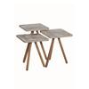 Triple Nesting Coffee Table Wooden Legs Square Design Pine Pattern