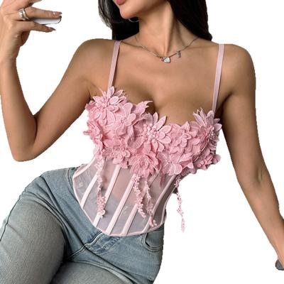 Sexy Hot Girl-Look mit Spitzenbesatz und Schleife im angesagten Fischgräten-Stil für Damen.