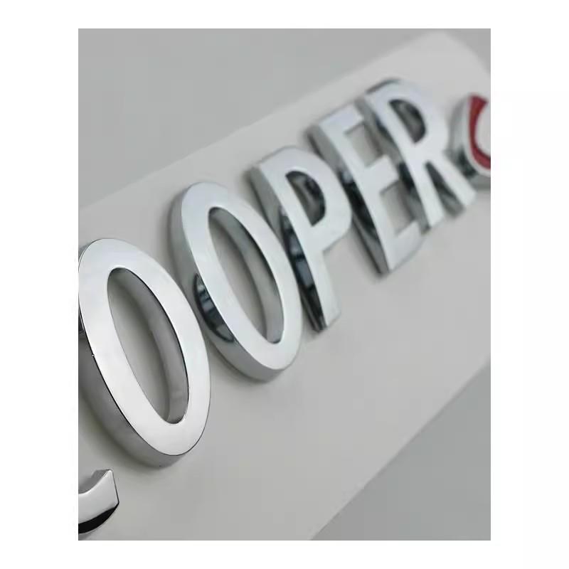 1X 3D ABS Black Chrome Car Letters Rear Trunk Cooper S Emblem Badge Sticker Accessories
