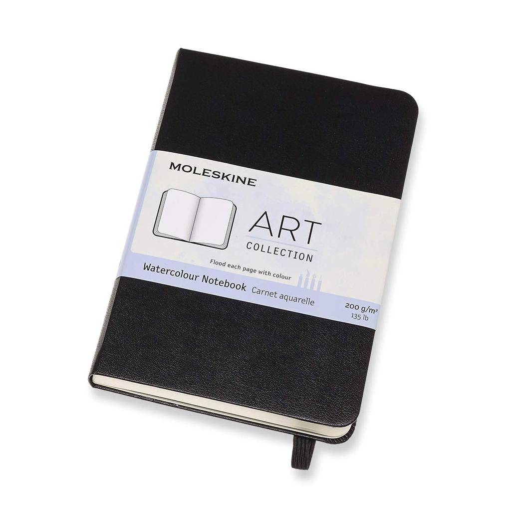 Moleskine Art Collection Watercolor Notebook, Hardcover, Pocket Size, Black, ARTMM805