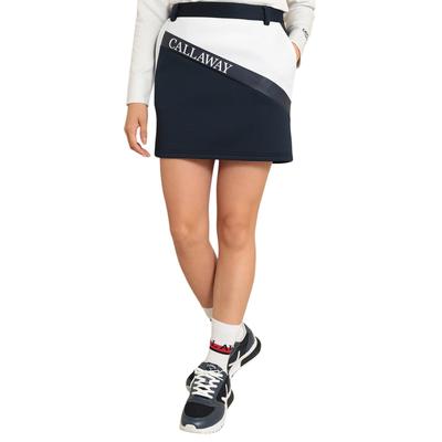 Women's Logo-Patterned Cardboard Knit Skirt (Green, Navy, Size SS) (C23228201, 1120)