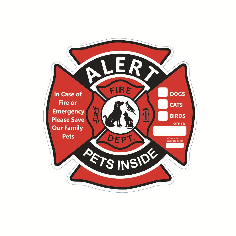 5pcs Pet Alert Safety Fire Rescue Sticker Save Pets Emergency Pet Inside Decal In Case Of Danger Pet In House Window Door Sign