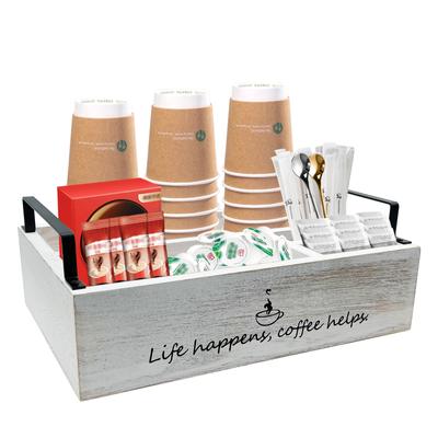 Portavasos Soporte para cápsulas de café de gran capacidad para encimera Accesorios y organizador de barra de café Organizador de estación de café para encimera Caja decorativa