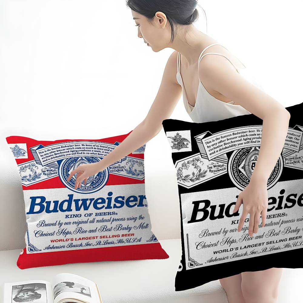 King Of Beer B-Budweiser Pillow Gifts Home Office Furnishings Bedroom Sofa Car Cushion Cover Case 45X45Cm