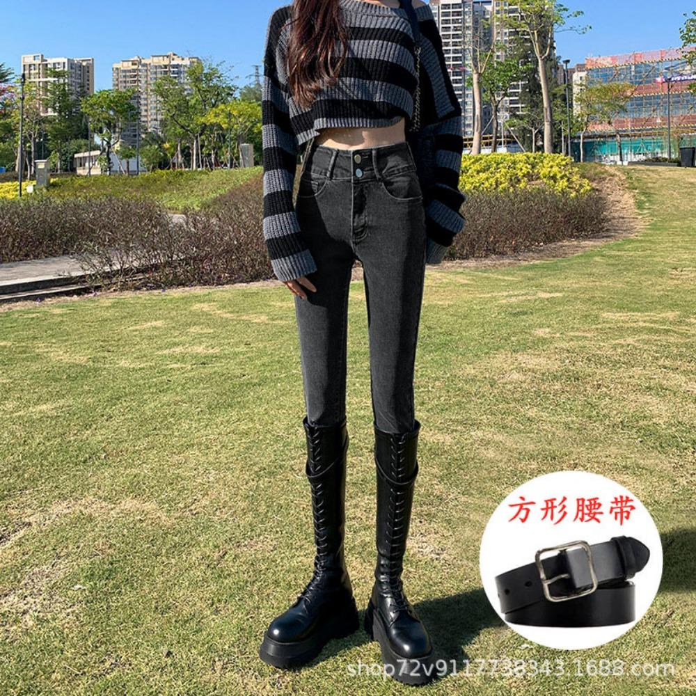 Plus Size Pants High-waisted Stretch Skinny Jeans for Women