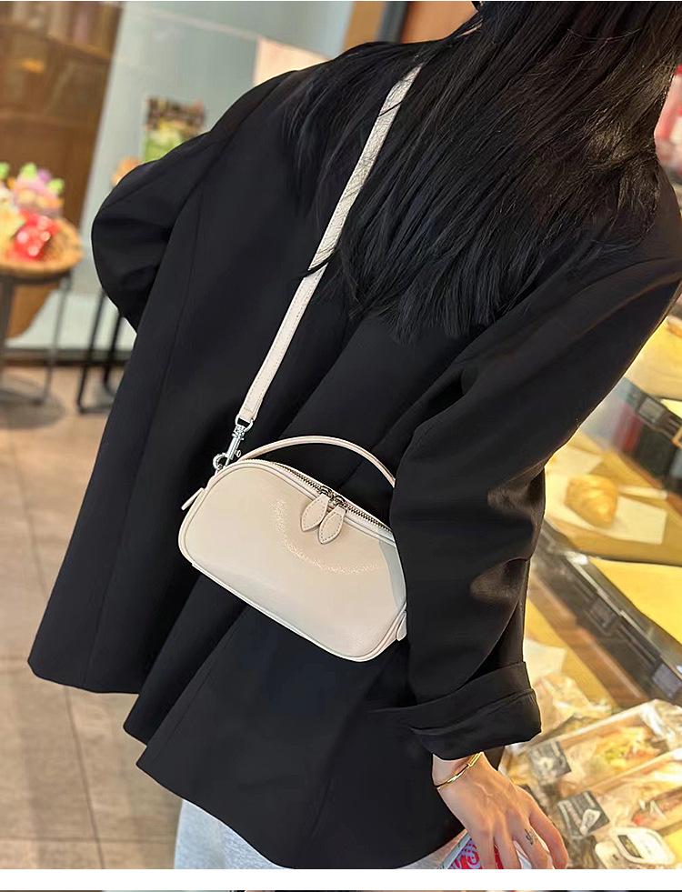 Women's Genuine Leather Handbag - Spring/Summer 2025 Camera Crossbody & Handheld Bag 