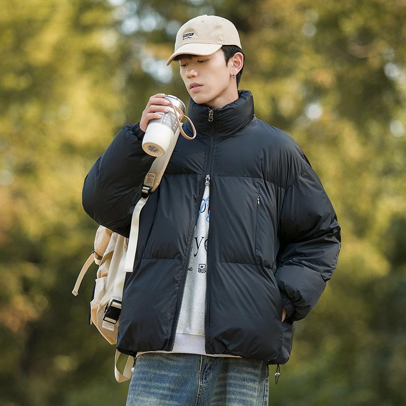 

Men s cotton clothes 2025 winter new men s clothing thickened double-open zipper cotton-padded clothes ins couple casual bag jacket M чорний