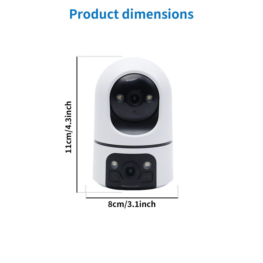 Hot-Selling 2K Dual-Screen Pan-Tilt Indoor Wireless Camera with One-Key Call & WiFi Monitoring