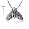 Lightweight Alloy Skull Moth for Head Necklace Pendant with Cord Jewelry Decorat