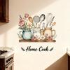 1 Pezzo Creativo Motivo Utensili da Cucina Adesivo Murale Autoadesivo PVC Impermeabile Decorazione Artistica per Cucina Sala da Pranzo