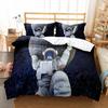 Astronaut Skateboard Duvet Cover Set King Queen Full Size For Kids Boys Girls Bedding Set Cartoon Style Polyester Quilt Cover