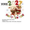 Easy Apply Static Decals Happy New Year Window Cling, 2027 Crochet Sheep Snowflake Holiday Decorative Stickers Glas Sticker, Reusable Christmas