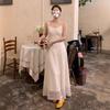 Super good-looking, unique and beautiful skirt French embroidery lace suspender dress women's summer temperament seaside vacation dress