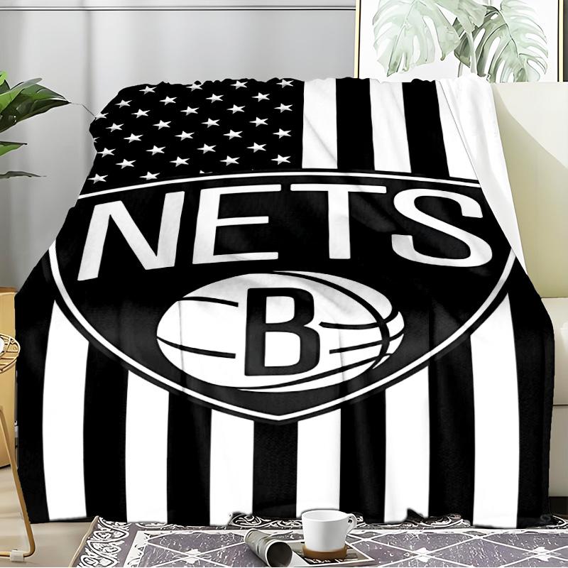 Brooklyn Basketball Team Blanket Flannel Throw for Sofa, Indoor, Camping, Living Room, Office, Chair, And Bed Soft Birthday Gift