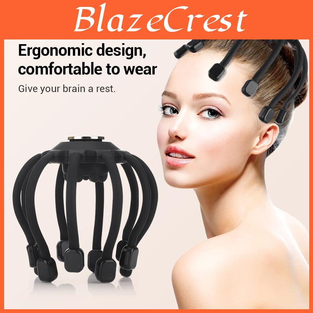 Massager With Bluetooth Electric Head Music Octopus Scalp Vibration Massage Relieve Head Fatigue Improve Sleep Wireless Portable