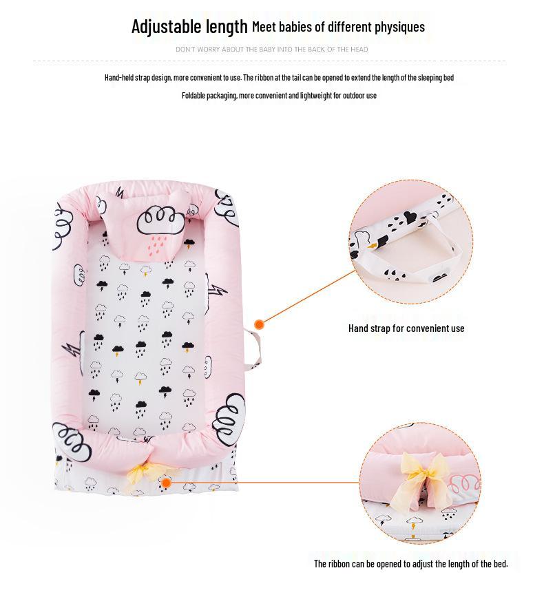 Portable Bionic Baby Crib: Removable, Washable, and Isolated Sleeping Bed for Newborns