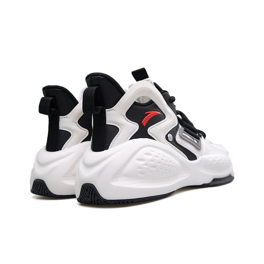 Anta Badass 2.0 Fabric Synthetic Leather Breathable Mid-Top Sneakers Men Sneakers Black White Red 112038081-5