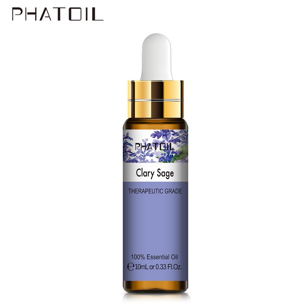 

PHATOIL 5 мл/10 мл/15 мл/30 мл/100 мл чистое эфирное масло шалфея мускатного для спа-массажа, ухода за кожей, повышения иммунитета, улучшения сна, увлажнитель воздуха Clary Sage-10ml+Dropper