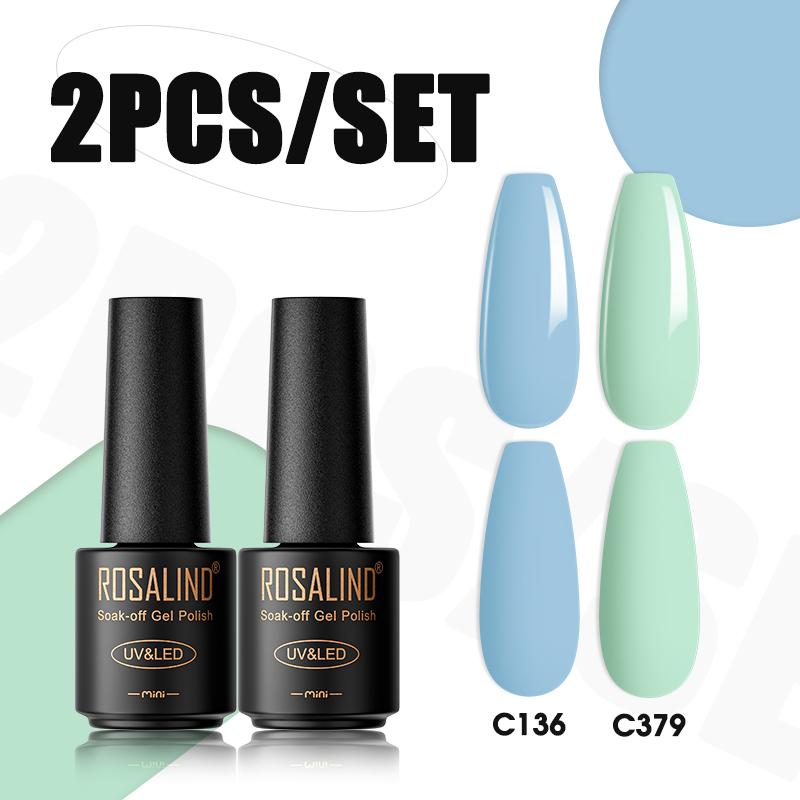 ROSALIND Nail Gel Set Bright Color Soak Off UV Gel Nail Polish Base Top Coat Semi Permanent Nail Polish Gel Polish Varnish Hybrid Nail Art Design