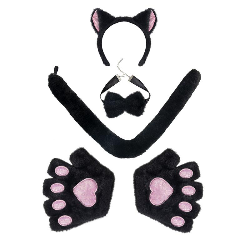 Cosplay Anime Exhibition Cat Claw Gloves Cat Ears Headband Tail Suit