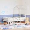 Solid Wood Bed with Canopy White 75x190 Cm Pine