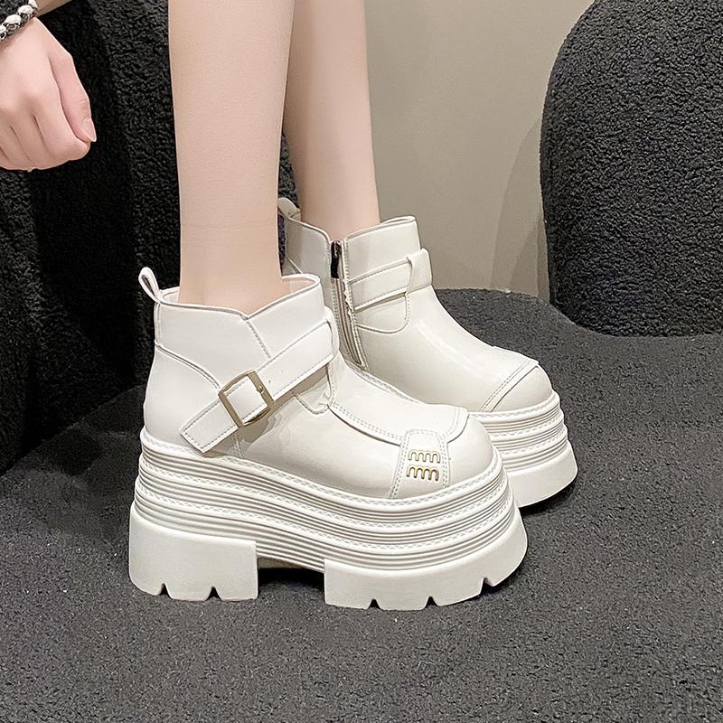 Fashion 2025 New Fashion Autumn Boots Shoes Women Ankle Boots Female Wedges Boots Women Chelsea Boot 10CM Platform Shoes Winter Warm