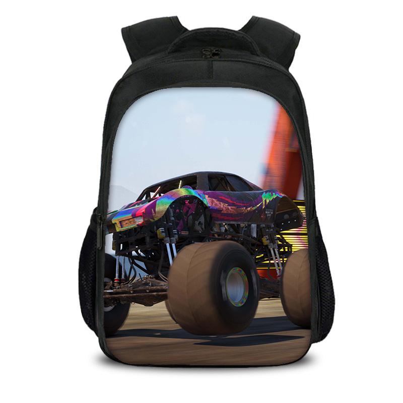 Monster Jam double-layer backpack cartoon print new trend student school best campus companion birthday gift