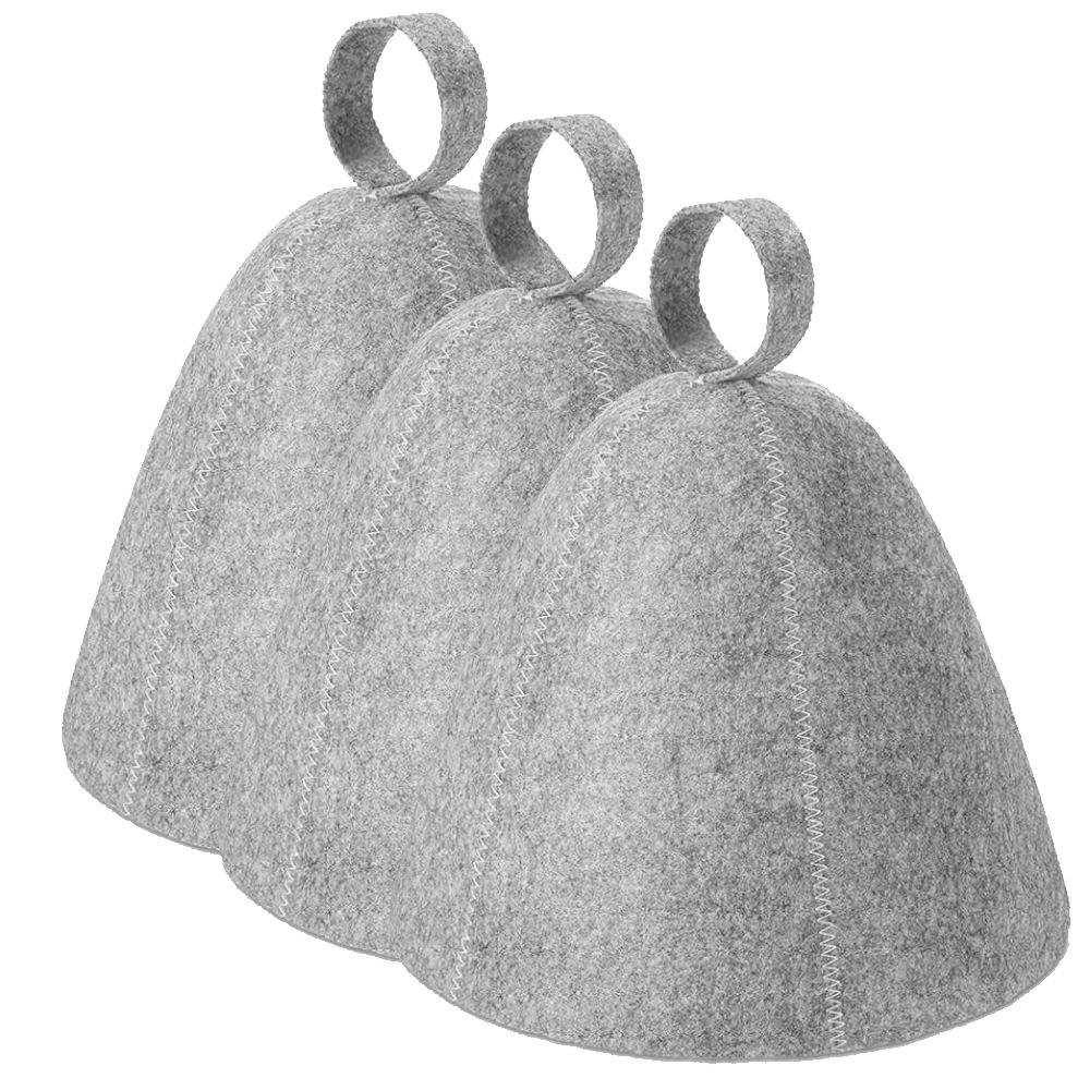 Fashionable Gray Felt Sauna Bath Cap - Minimalist Style, Absorbent, Quick Dry for Hot Springs and Bathroom Use