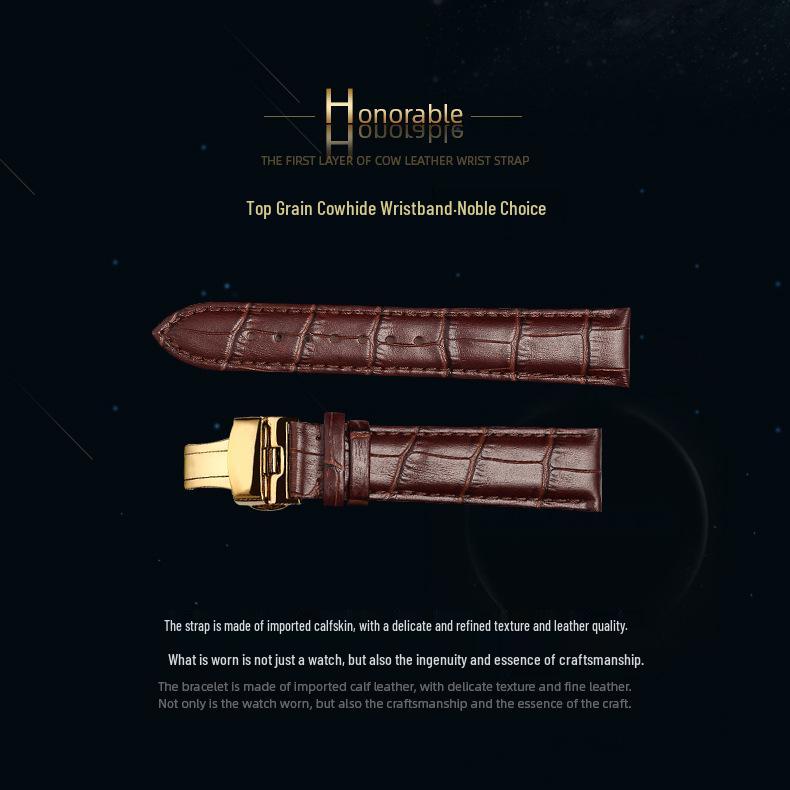 Men's Swiss Movement Waterproof Mechanical Watch with Diamond-Set Skeleton Design and Leather Strap