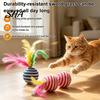 Chew Resistant Cat Toy Sisal Ball, with Feathers, Wear-Resistant Catnip Balls Sound Bite Toy, Boredom Relief Pet Play for Indoor Cats Interactive