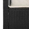5 piece garden sofa set with cushions black poly rattan & acacia