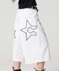 Geuleigaijeukeulleob Star Mood Studded Ankle-Length Bermuda Cotton Pants White